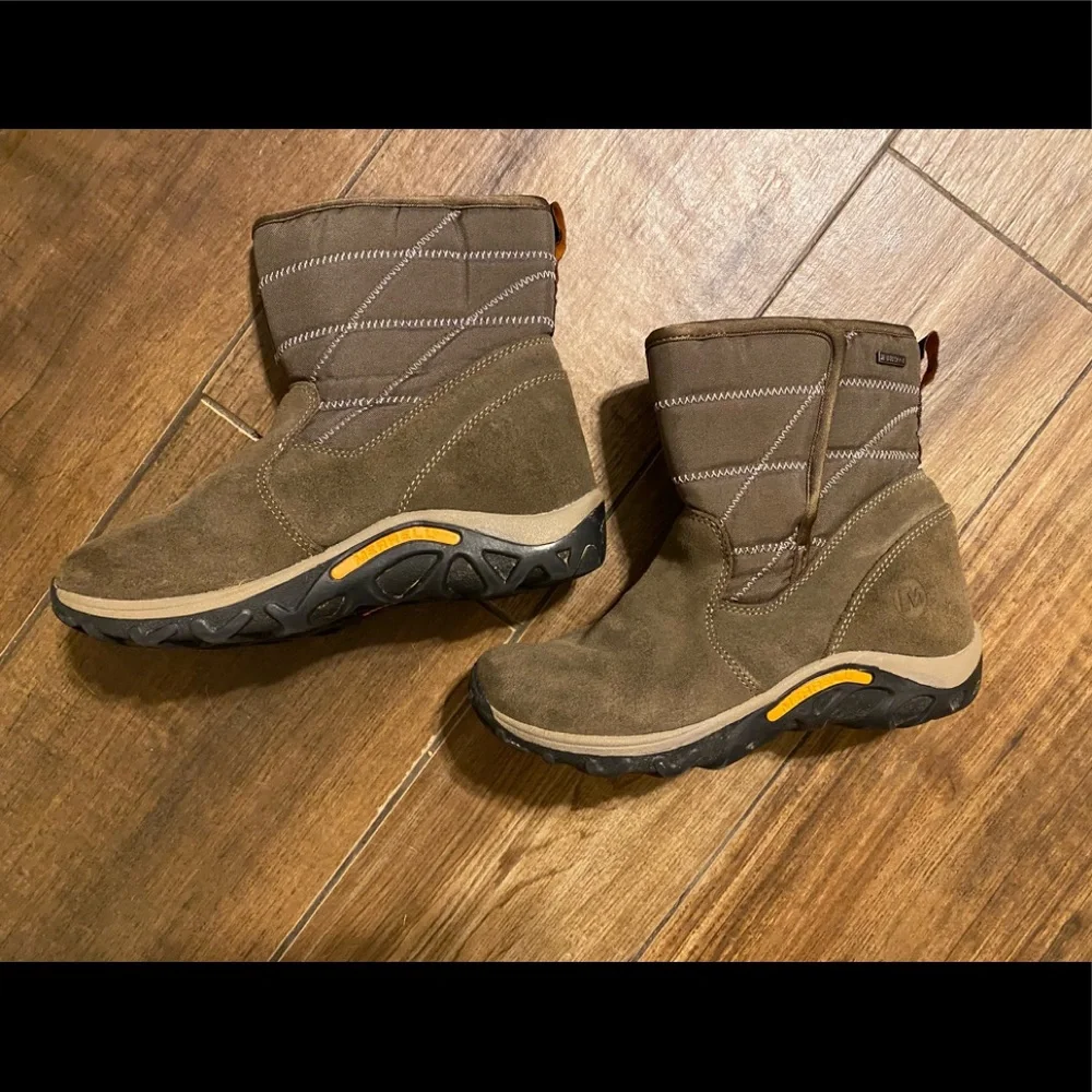 EUC Merrell Kids/Womens Jungle Moc Opti Warm Waterproof Boots SZ 3 Little Kids
